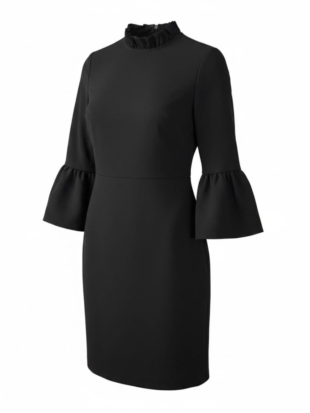J.Crew Ruffle Bell Sleeve Shift Dress Size 4 Black